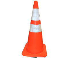 TRAFFIC CONE W/RECESSED RELECTIVE SAFETY BANDS